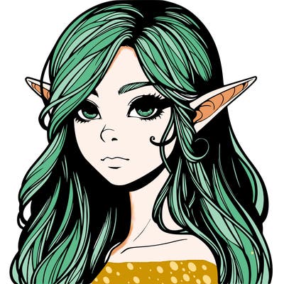 elf girl realistic dark fantasy