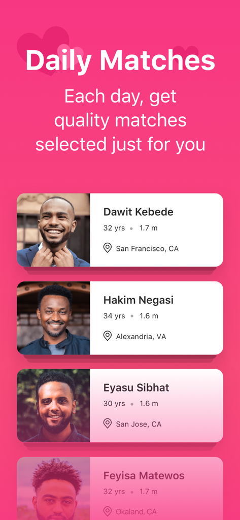 Kum Neger - Habesha Dating - Daily matches of Habesha singles on the Kum Neger dating app