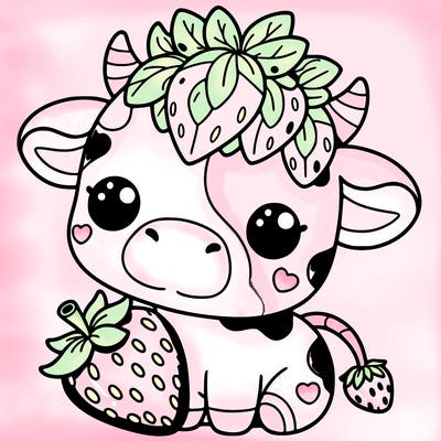 cute strawberry cow