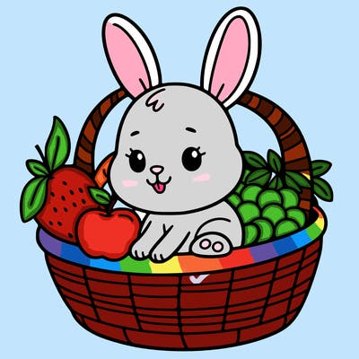 bunny in a fruit basket