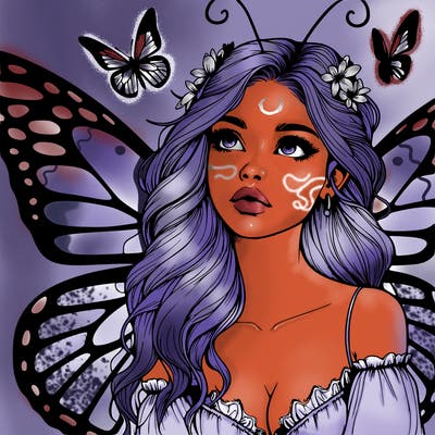 butterfly fairy realistic girl