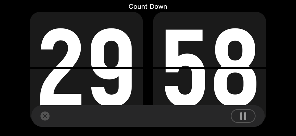 Aesthetic minimalist countdown timer with flip clock animation for productivity and study