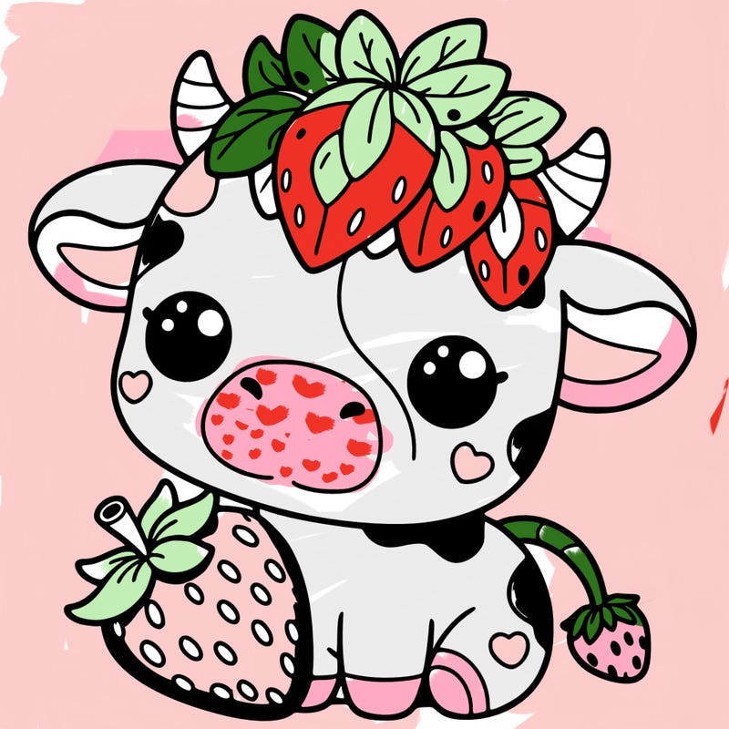 cute strawberry cow