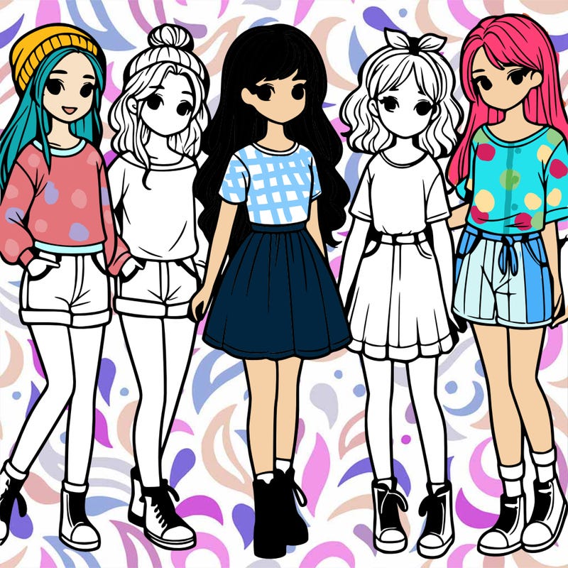 a group of five girls