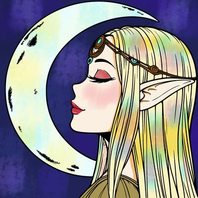 a realistic moon elf