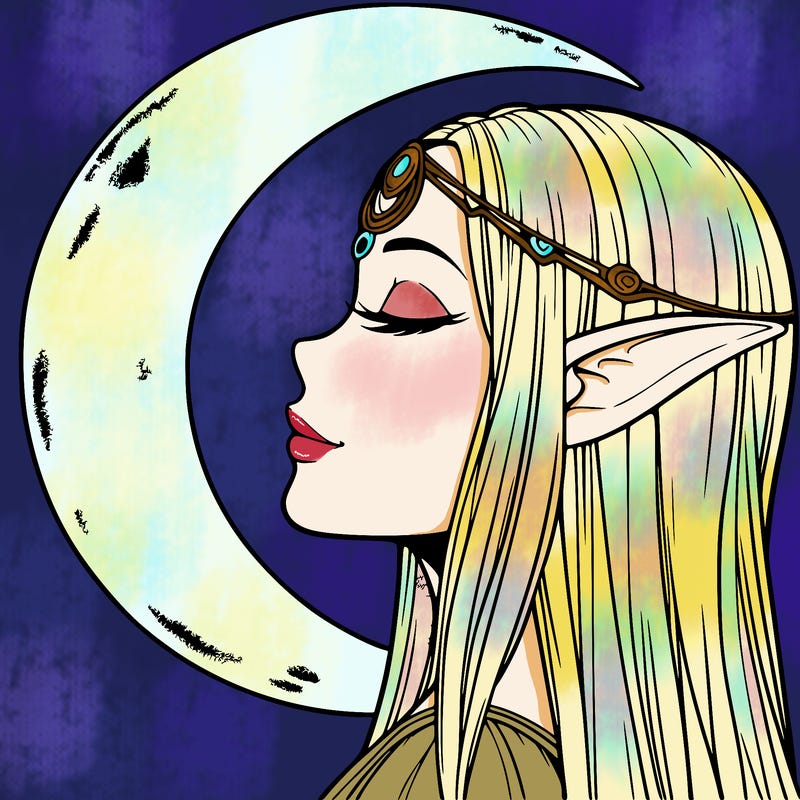 a realistic moon elf
