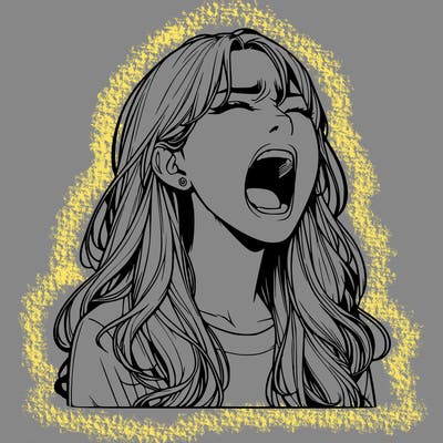 screaming realistic, girl