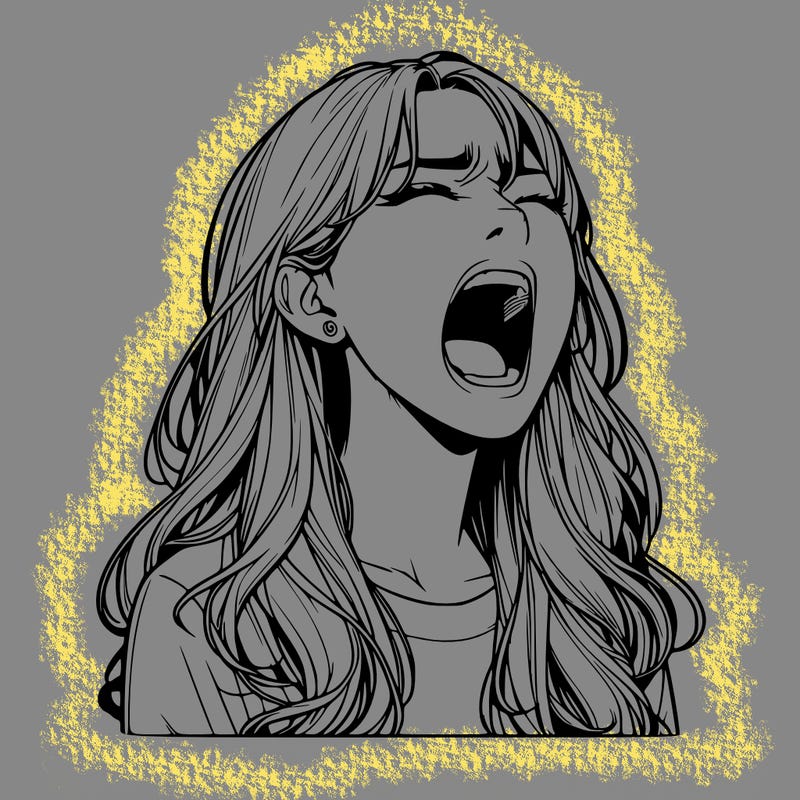 screaming realistic, girl