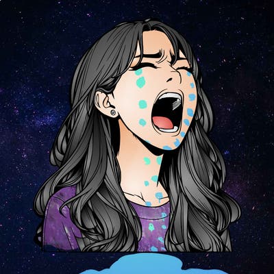 screaming realistic, girl