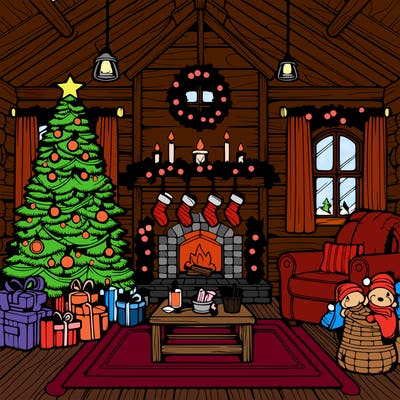 christmas house interior