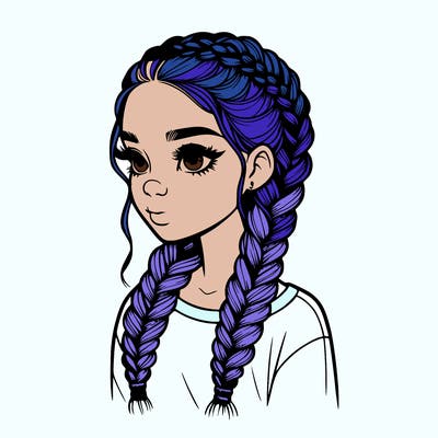 realistic girl with braids