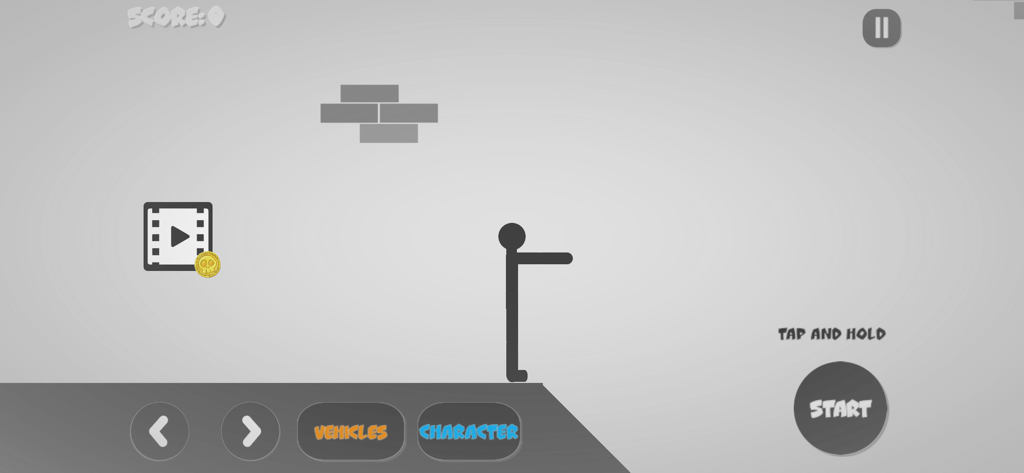 Stickman Destruction 2 - Stickman character standing on a platform at the start of a level in Stickman Destruction 2