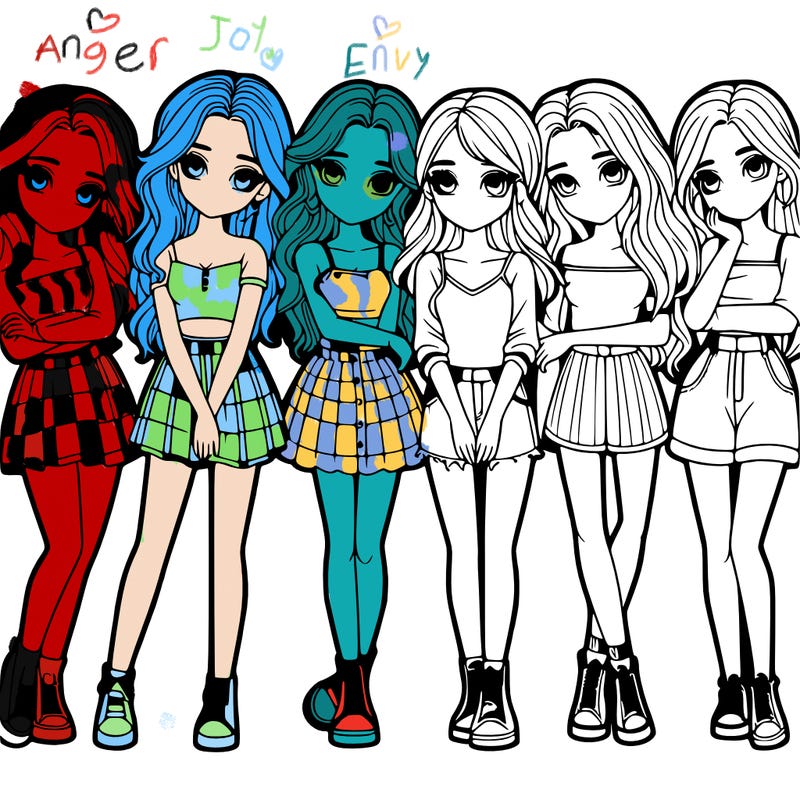 a group of girls realistic