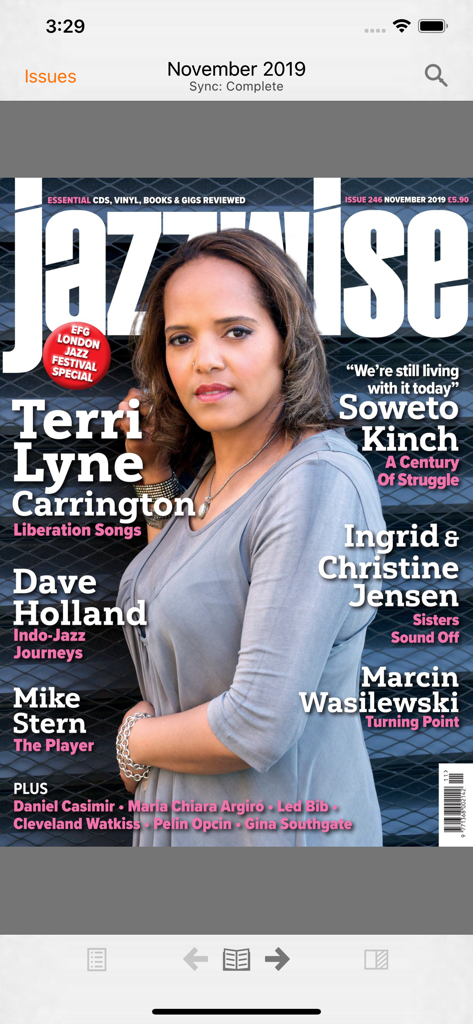 Digital magazine cover of Jazzwise featuring Terri Lyne Carrington