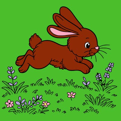 rabbit that jumps on a meadow
