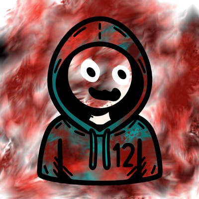 a person with non face waering a hoodie with a small 132 symbol