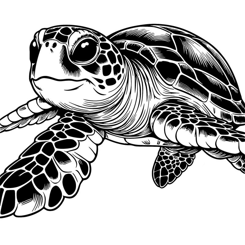 realistic sea turtle