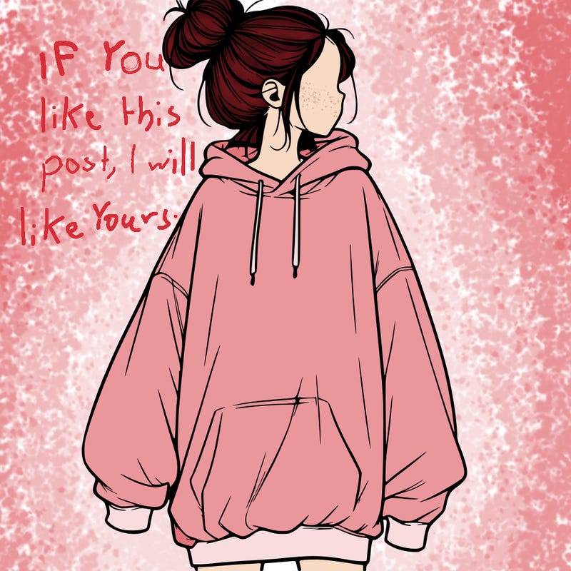 realistic girl with a oversized sweatshirt on and a bun