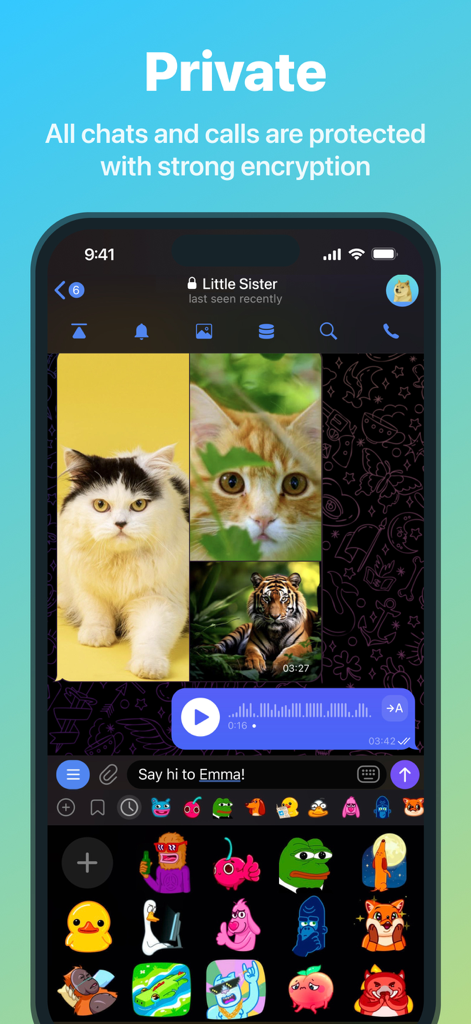 iMe: AI Messenger for Telegram - Private encrypted chat interface in iMe messenger with stickers and photos