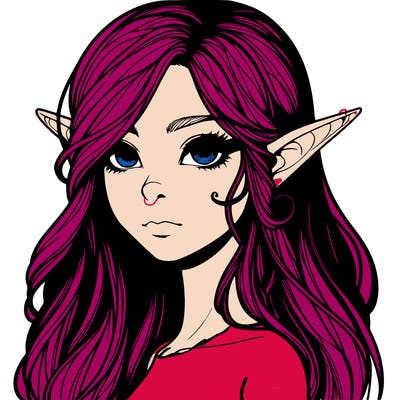 elf girl realistic dark fantasy