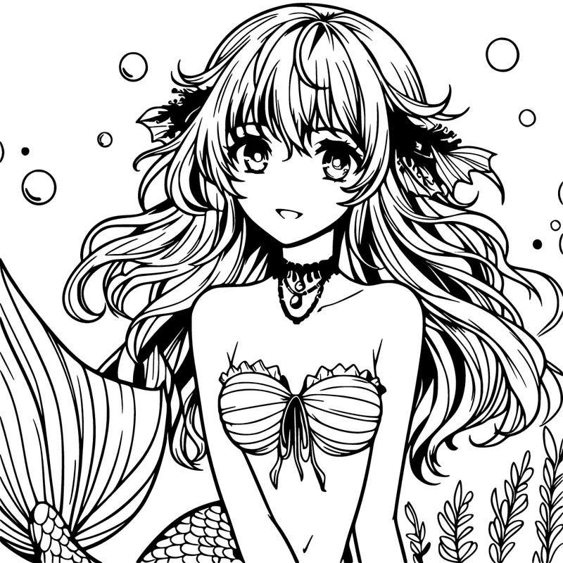 realistic anime mermaid girl