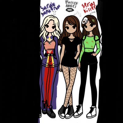 a group of girls wearing crop tops and shorts