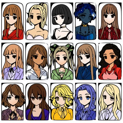 girls that look diffrent anime