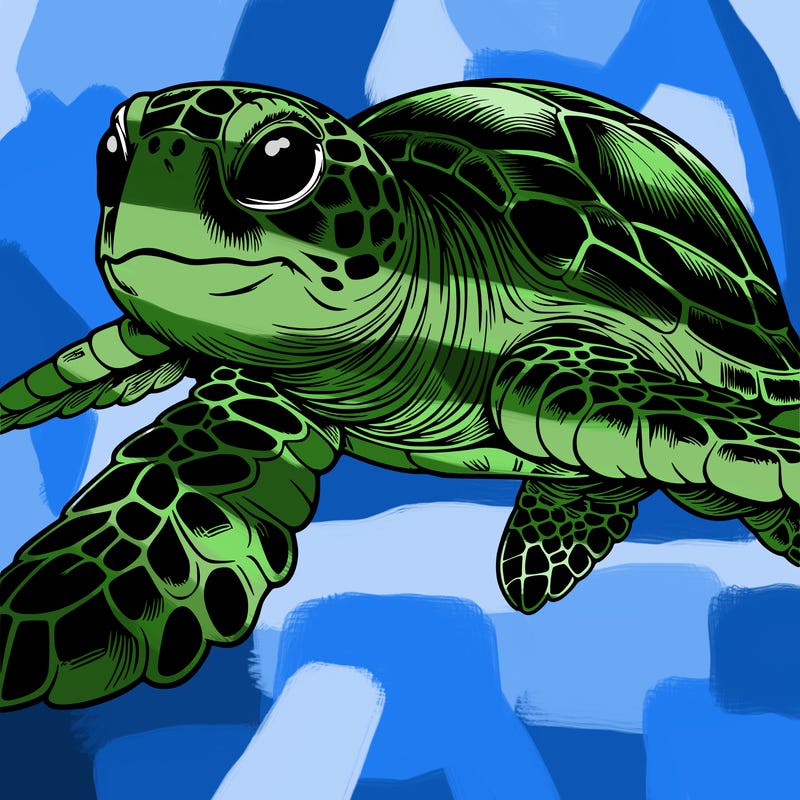 realistic sea turtle