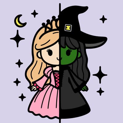 split princess and witch