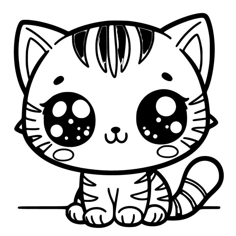chibi cat with stripes