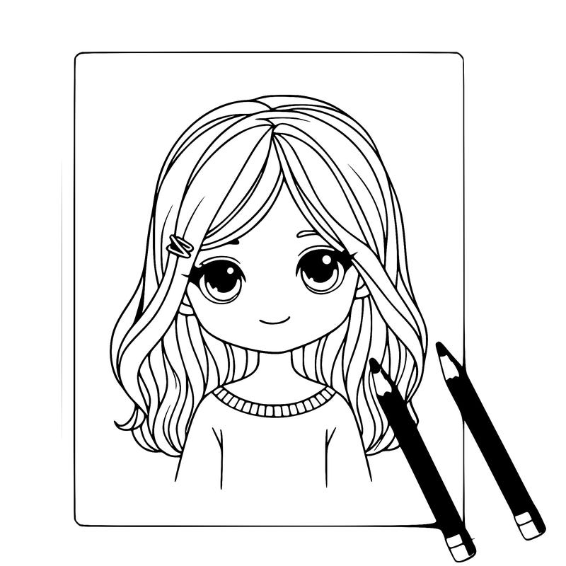 a girl drawing with a real look