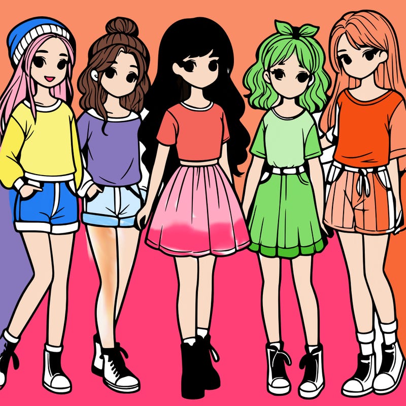 a group of five girls