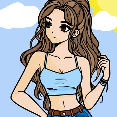 girl in crop top