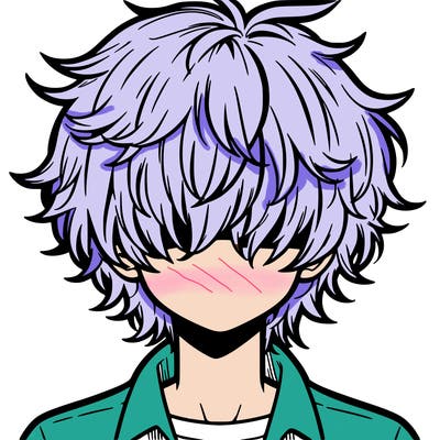 manga boy fluffy hair covering his eyes