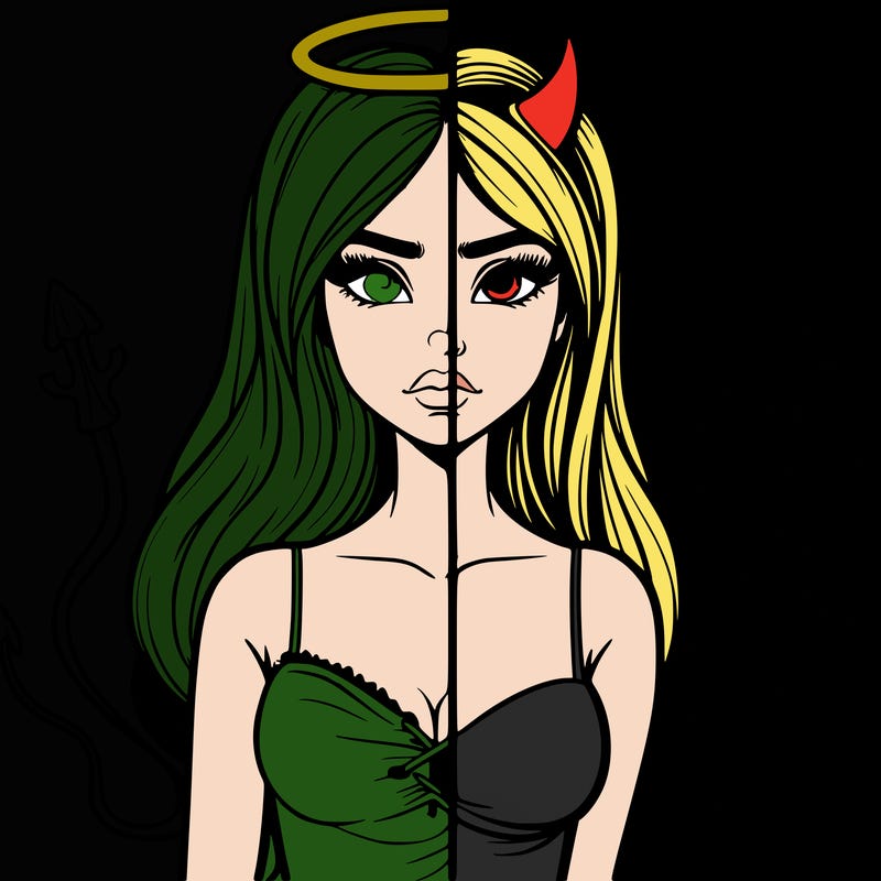 devil vs angel realistic girl