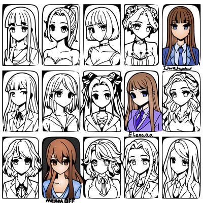 girls that look diffrent anime