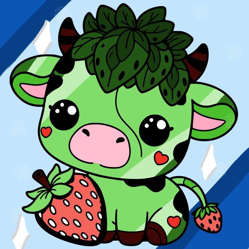 cute strawberry cow