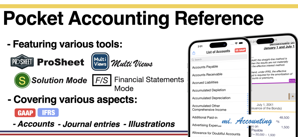 Aplicación CPA Exam Prep mostrando funciones de referencia contable de bolsillo, incluyendo ProSheet y Modo Solución