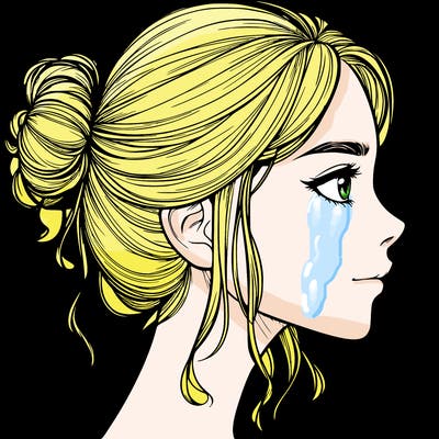 realistic face of a girl from the side
