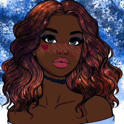 realistic girl with wavy hair and lips