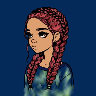 realistic girl with braids