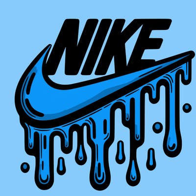 dripping nike logo
