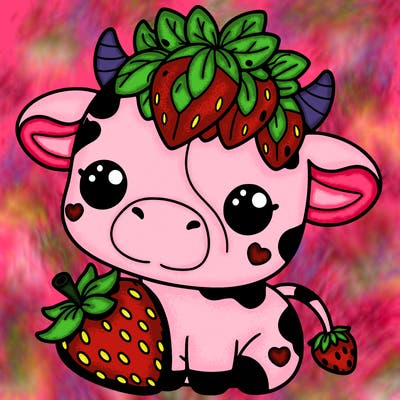 cute strawberry cow