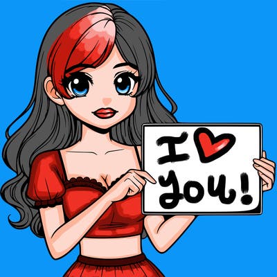 realistic pretty girl holding blank sign