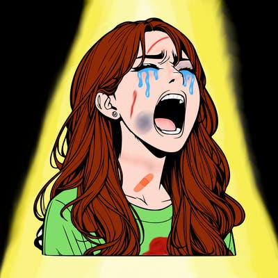 screaming realistic, girl