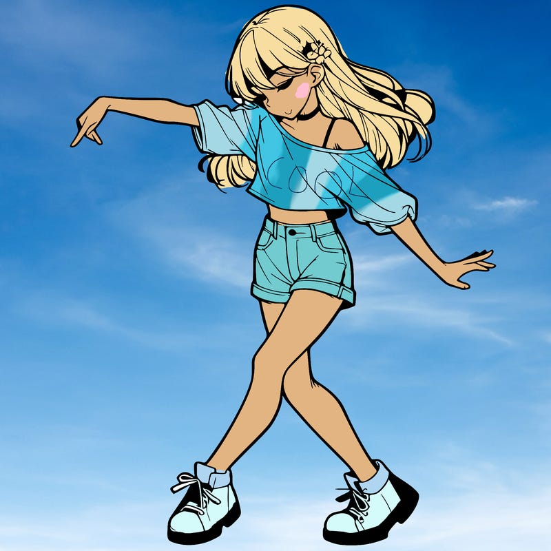 realistic girl danceing