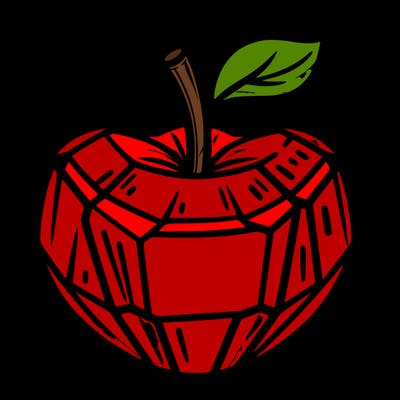 very shiny crystal apple