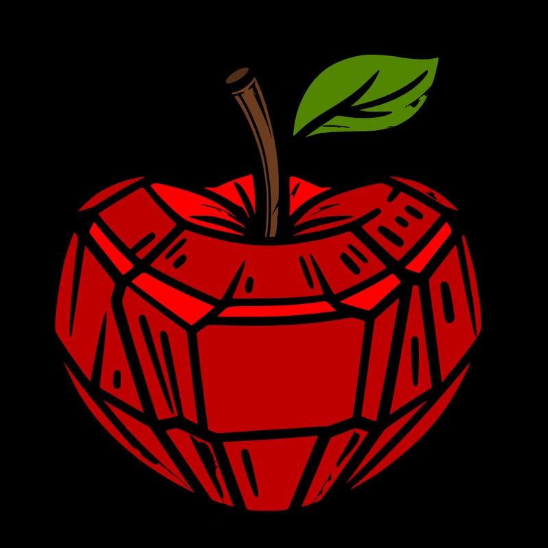 very shiny crystal apple