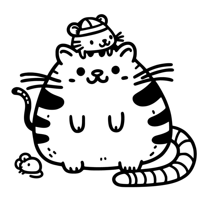 fat cat with rat hat