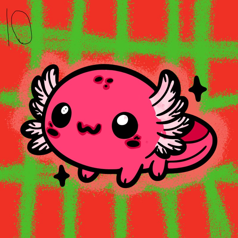 cute easy baby axolotl